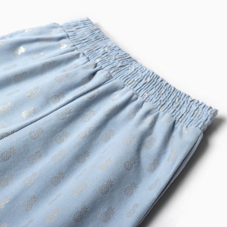Pajama nursery from a flannel (shirt, trousers) kaftan "pineapple", height 134-140, blue-7