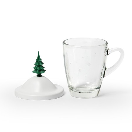 Winter lid cup, 250 ml, white with green-3