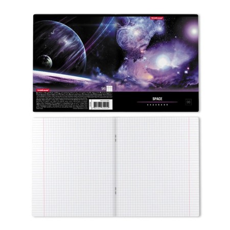 Notebook A5, 96 sheets in a cage, Erichkrause "Universe", cover Combined Cardboard, OFSET BOLK 100% White, MIX (1 species in Spike)-6