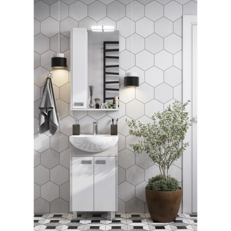 Aquaton Bacca Pro, 50 cm mirror, white color, oak somerset-2