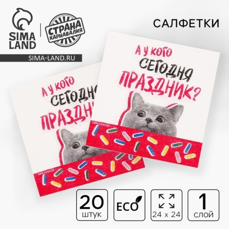 Paper napkins "Holiday", 24 x 24 cm, 20 pcs