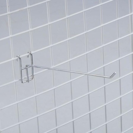 The hook on the grid is single, the color is chrome, d = 3.5 mm, l = 15 cm-1
