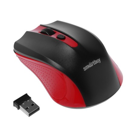 Mouse Smartbuy One 352, wireless, optical, 1600 dpi, 2xaaa (not in the Complex), red-black