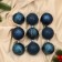 Set of balls plastic D-6 cm, 9 pcs "Melody" branches shine, blue