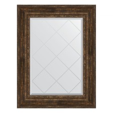 Mirror with engraving in a baguette frame, aged tree with an ornament of 120 mm, 72x95 cm