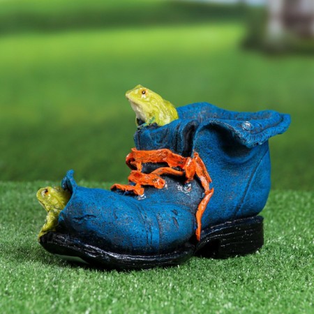 Figure pot "Boars with frogs" blue, 24x14x15cm-2