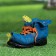 Figure pot "Boars with frogs" blue, 24x14x15cm