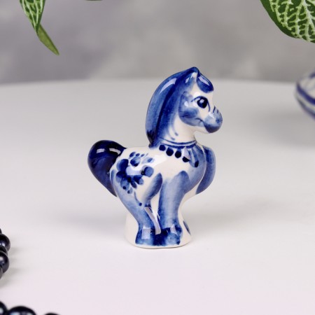 Souvenir "Horse", 7.5x3.5 cm, gzhel-3