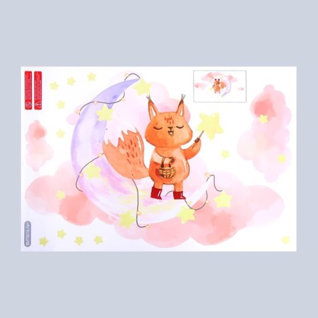 Sticker Plastic Interior color "Lisenok for a month" 30x44 cm-1