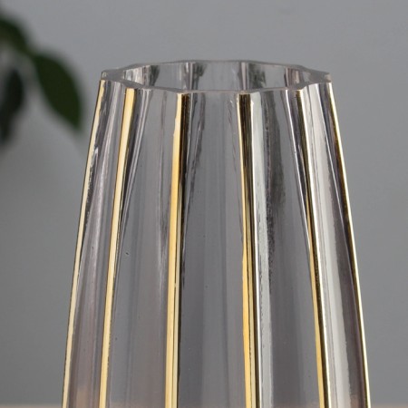 VAZA Glass "Milagros" Classic strip vertical, D-6cm, h-21x9 cm, gray-1