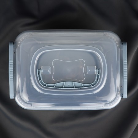 Boxing for storing sewing accessories, with a lid, 28.5 × 19.5 × 15.5 cm, the color is gray/transparent-3