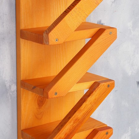 Wooden shelf under 5 bottles, 57x18.5x11 cm-2
