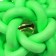 Rubber toy "molecule" with a bell, 4 cm, green