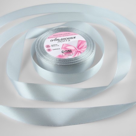Satin tape, 20 mm × 23 ± 1 m, color platinum color
