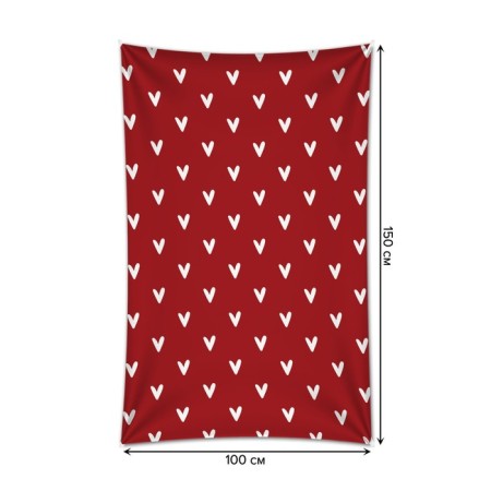 Decorative panel with photo printing "White hearts", vertical, size 100x150 cm-1