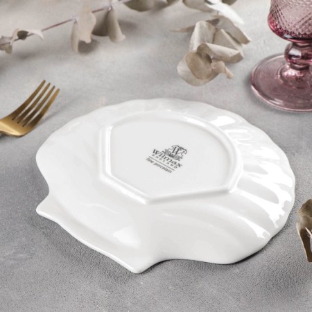 Porcelain-porcelain dish Wilmax shelley, d = 20 cm, white color-2