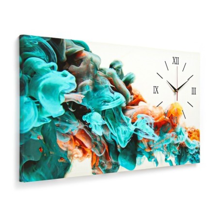Carting clock is wall, interior, on canvas, silent "smoke", 50 x 100 cm-1