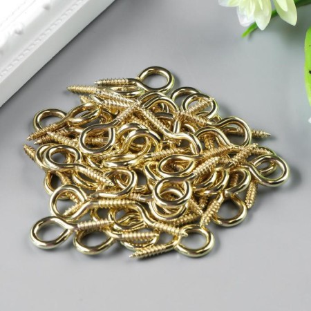 Screw-eye screw for attaching paintings, gold photographs (set 50 pcs) 2.8x1.3 cm-1