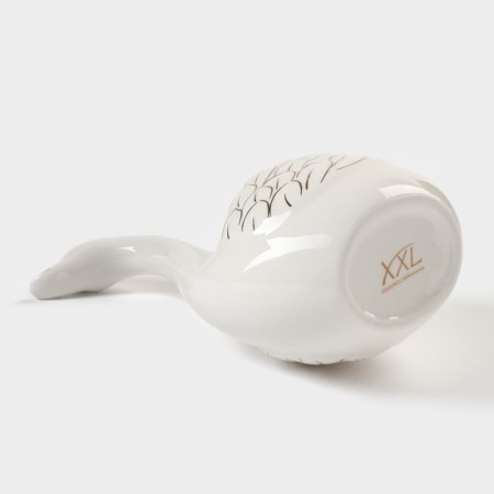 Swan stand for cutlery, 5 items: stand 9 × 6.5 × 16.5 cm, 2 spoons, 2 forks, white color-5