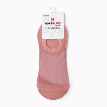 Women's socks shortened, pink color, size 36-40-2
