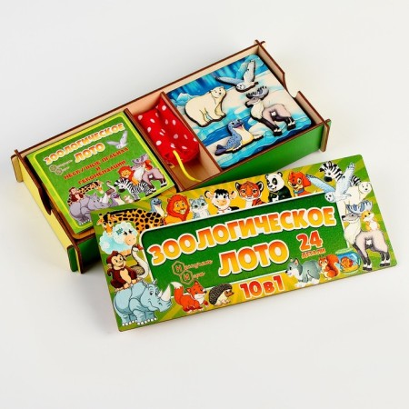 Game set "Zoological lotto 10 in 1" 24 details