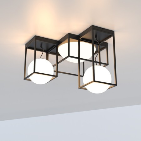 Ceiling chandelier Mantra Desigual, E27, 5x20W, 555x555x425 mm, black color-1
