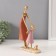 Polystone souvenir "Mom with daughter and dog" orange-pink 5x14x24 cm