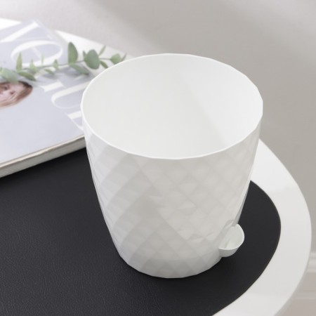 Pot for flowers with basal watering "Rumba", 1.5 l, white color-3