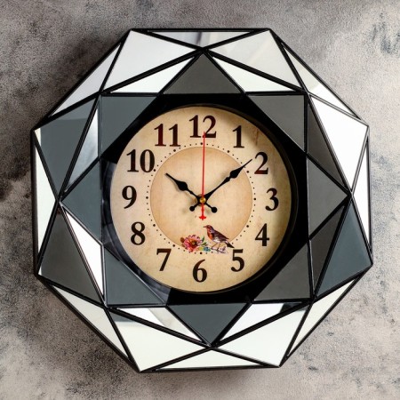 Wall clock, series: interior, "lineri", smooth move, d = 21 cm, 38.5 x 38.5 cm