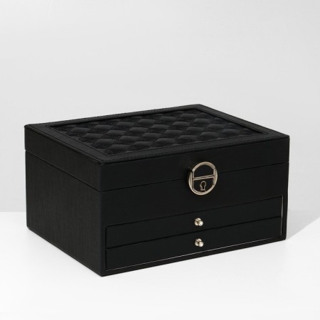 Steam for jewelry "Casket" sliding with a mirror, 22 × 17 × 11.5, black color-2
