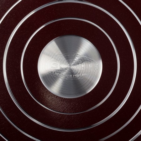 Pancakes "Expert", d = 22 cm, plastic pen, anti -stick coating, burgundy color-3