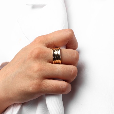 Ring Metal "Trend" Coil, Color gold, size 16-2