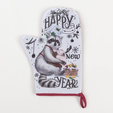 New Year's kitchen set "Happy New Year": a mittens-output 20x28 cm, a grade 17x17 cm-3