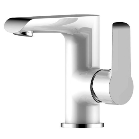 One-handed mixer for the washbasin Rossinka W35-11, monolithic, chrome/white