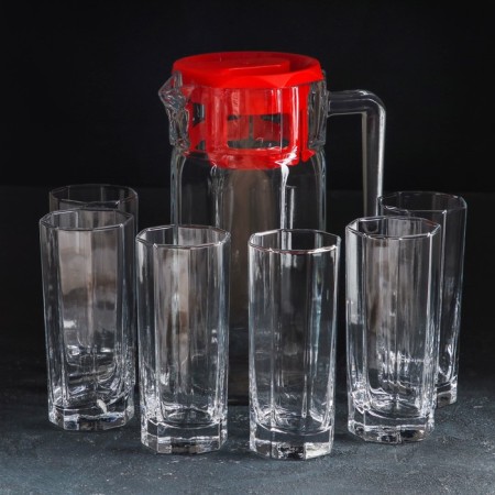 Set of drinking glass kosem, 7 items: jug 1.5 l, glasses 300 ml, 6 pcs