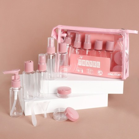 Storage set, in a case, 9 objects, transparent/pink color-2