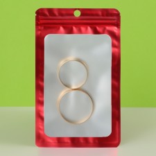 SIP-LOK package with a window, with euroslot, red, 12 x 18 cm