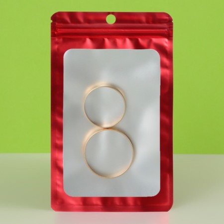 SIP-LOK package with a window, with euroslot, red, 12 x 18 cm