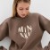 Female sweatshirt Minaku: Velvet Collection Brown color, size 42