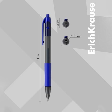 Automatic gel handle Erich Krause Smart-Gel, node 0.5 mm, blue ink, letter line length 500 meters-3