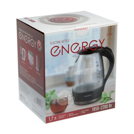 Electric kettle Energy E-262, glass, 1.7 l, 2200 watts, white-10