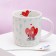 Ceramic mug with a spoon "I love you", 350 ml, white color