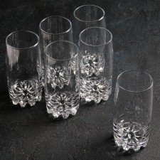 Set of glass glasses for the Sylvana cocktail, 385 ml, 6 pcs