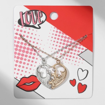 Kuulons "Uzolnutor", halves of hearts, the color of silver-gold, 45 cm-1