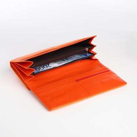 Women's wallet on a magnet, orange color-4