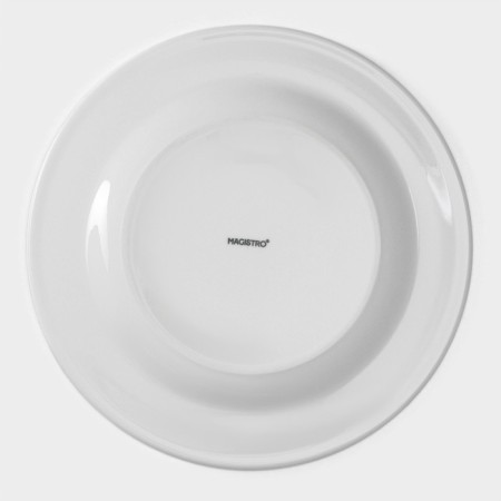 A set of plates of porcelain dining Magistro Basic Bistro, 6 objects: d = 27 cm, white color-4