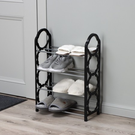 Shoe -shoe Dolyana, 4 tiers, 42 × 19 × 58 cm, black color-2