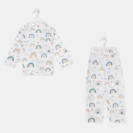 Pajama nursery (shirt, trousers) KAFTAN "Rainbow" p. 98-104, white-2