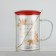 Glass mug with a spoon and a lid of the "Magic New Year", 470 ml