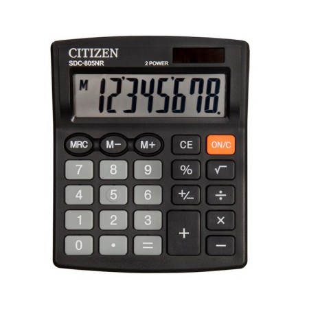 CITIZEN CITIZEN CAPEL CALCAL "SDC-805NR", 8-bit, 105 x 120 x 21 mm, double power, compact, black-1